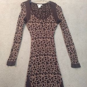 Leopard Print Sweater Dress by Arden B - NWOT